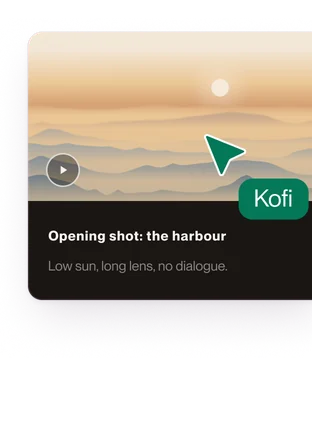 A harbour reference card captures the director’s opening shot.